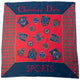 Vintage 90s Dior Tartan Badge Print Silk Scarf