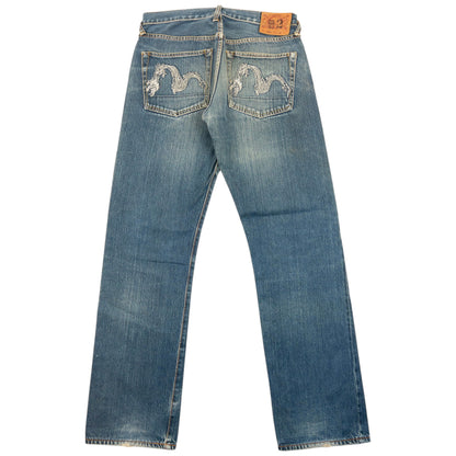 Vintage 2000s Evisu Double Dragon Gull Japanese Denim Jeans Size W31