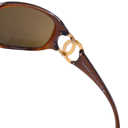 Vintage 2000s Chanel Logo Sunglasses in brown, photo 6