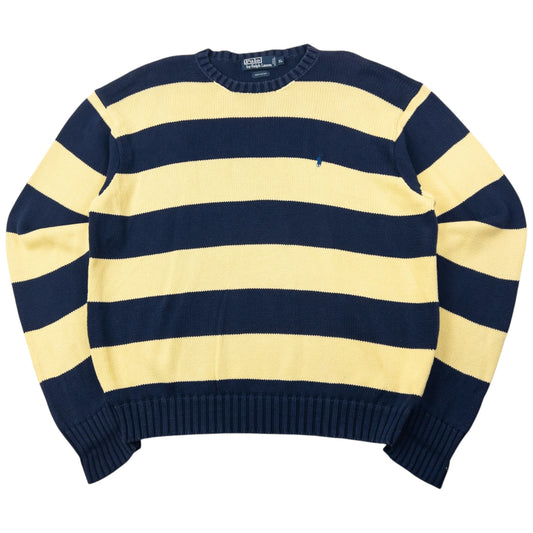 Vintage 90s Polo Ralph Lauren Striped Knitted Jumper Size XL