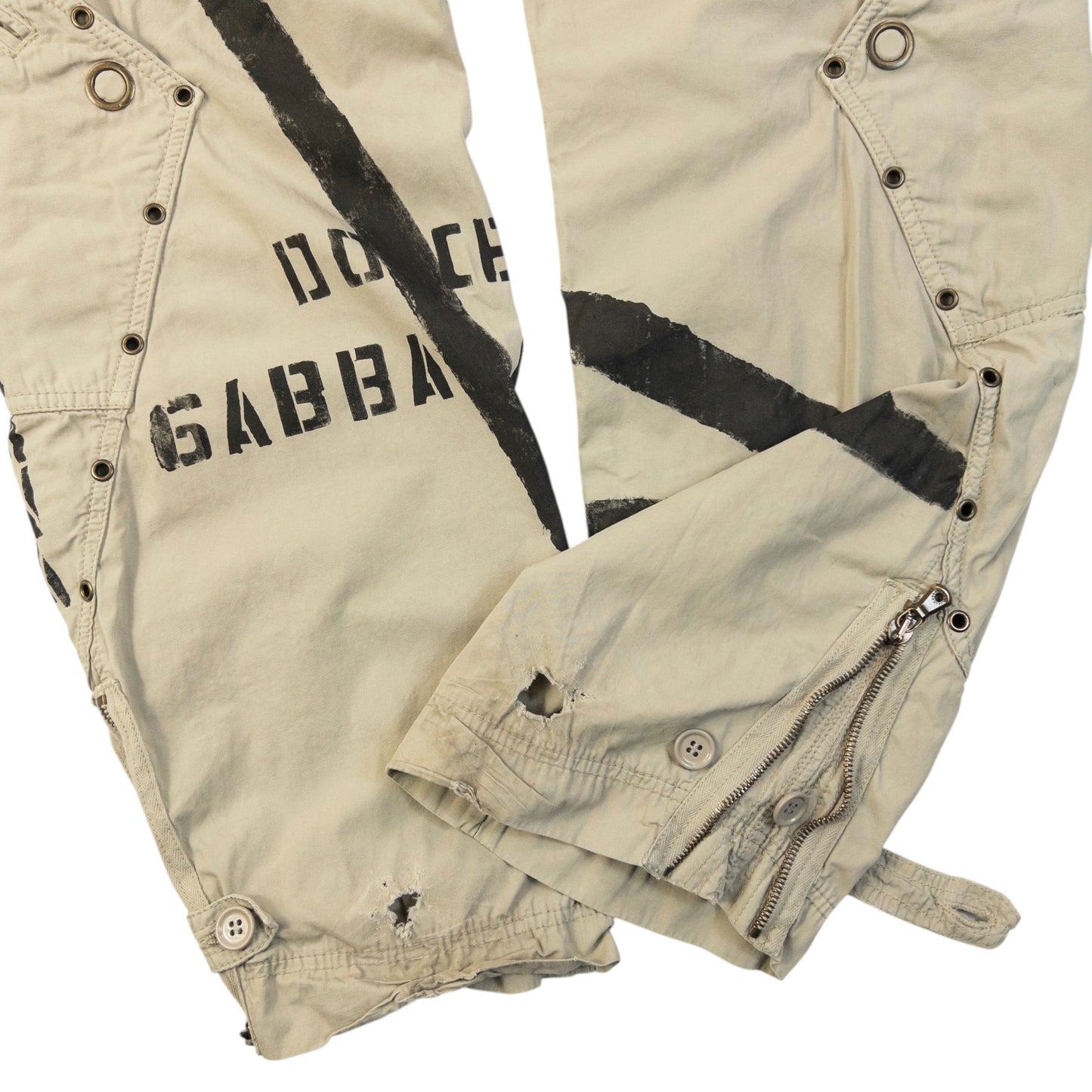 Vintage 2004 Dolce & Gabbana Bondage Flight Cargo Trousers Womens Size W30