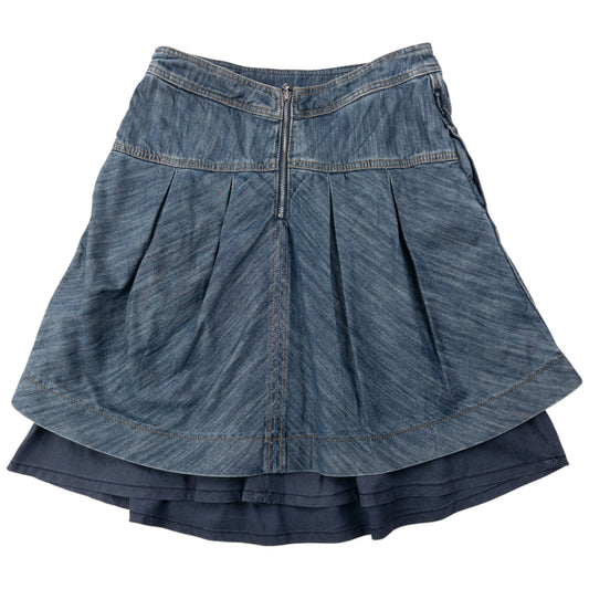 Vintage 2000s Armani Jeans Pleated Denim Layered Skirt Womens Size W26