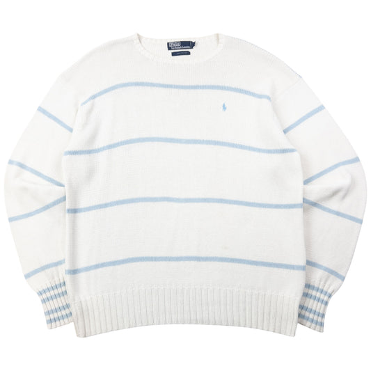 Vintage 90s Polo Ralph Lauren Striped Knit Jumper Size L