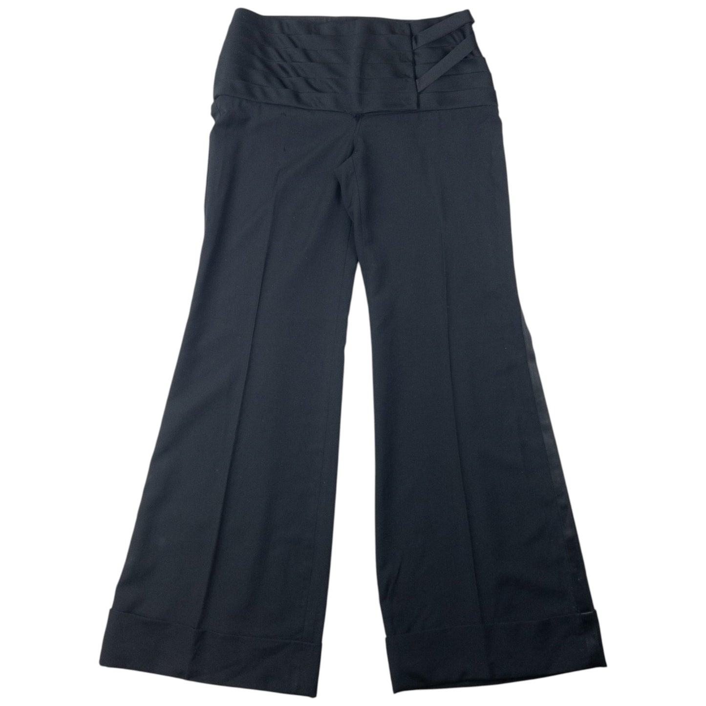 Vintage 2000s Dolce & Gabbana Cummerbund Waist Wide Leg Trousers Size W30