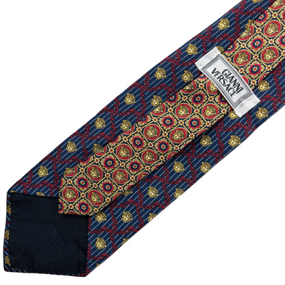 Vintage 90s Gianni Versace Medusa Pattern Silk Tie