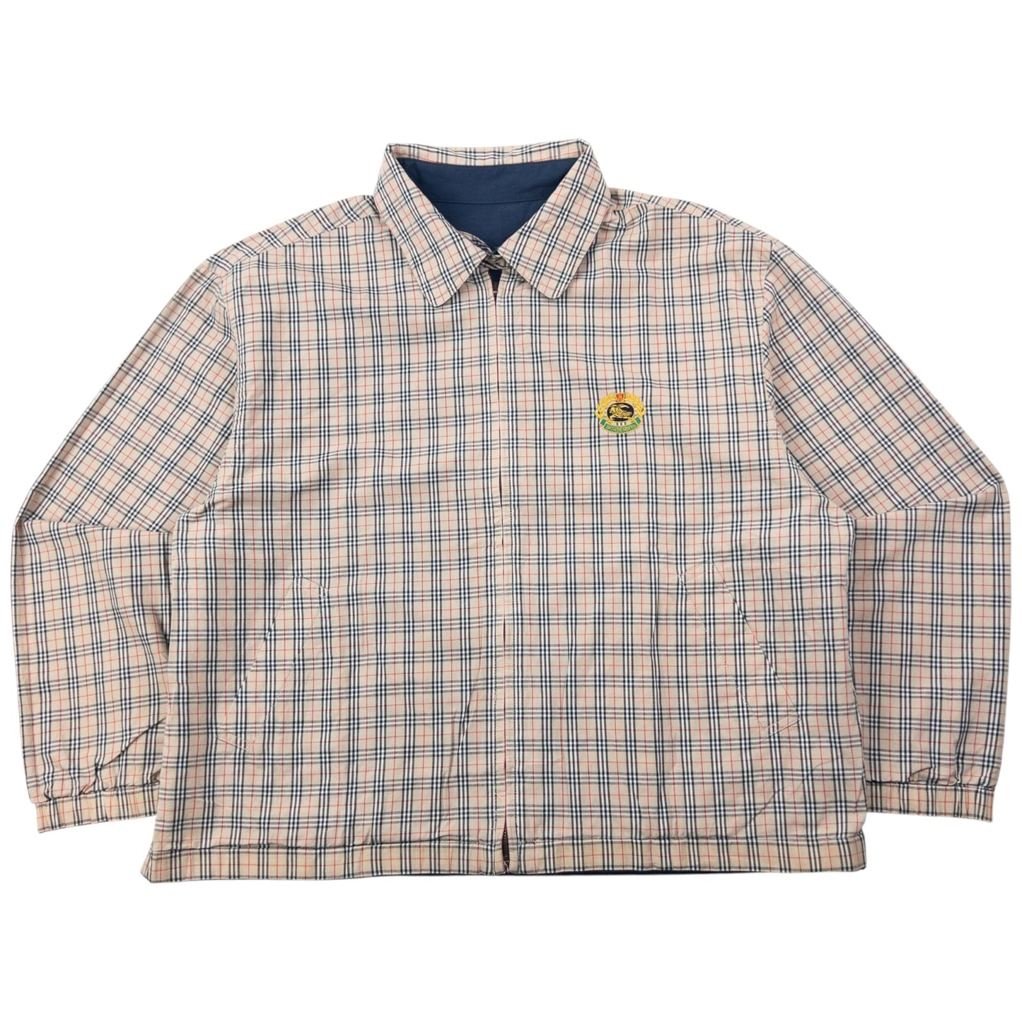 Vintage 90s Burberry Nova Check Reversible Zip Up Jacket Size M