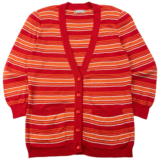 Vintage 80s YSL Yves Saint Laurent Striped Cardigan Womens Size M