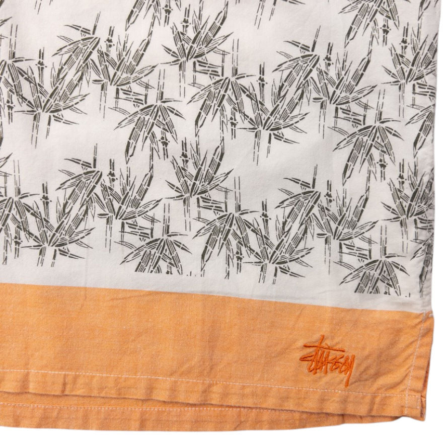 Vintage Stussy Bamboo Pattern Short Sleeve Button Up Shirt Size XL
