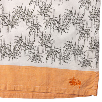 Vintage Stussy Bamboo Pattern Short Sleeve Button Up Shirt Size XL