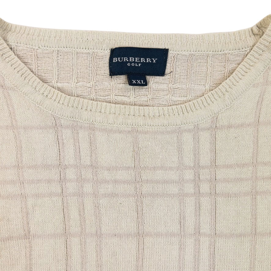Vintage 2000s Burberry Golf Nova Check Silk Cashmere Jumper Size XXL