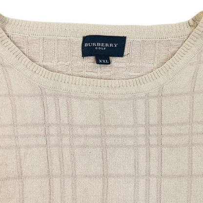 Vintage 2000s Burberry Golf Nova Check Silk Cashmere Jumper Size XXL
