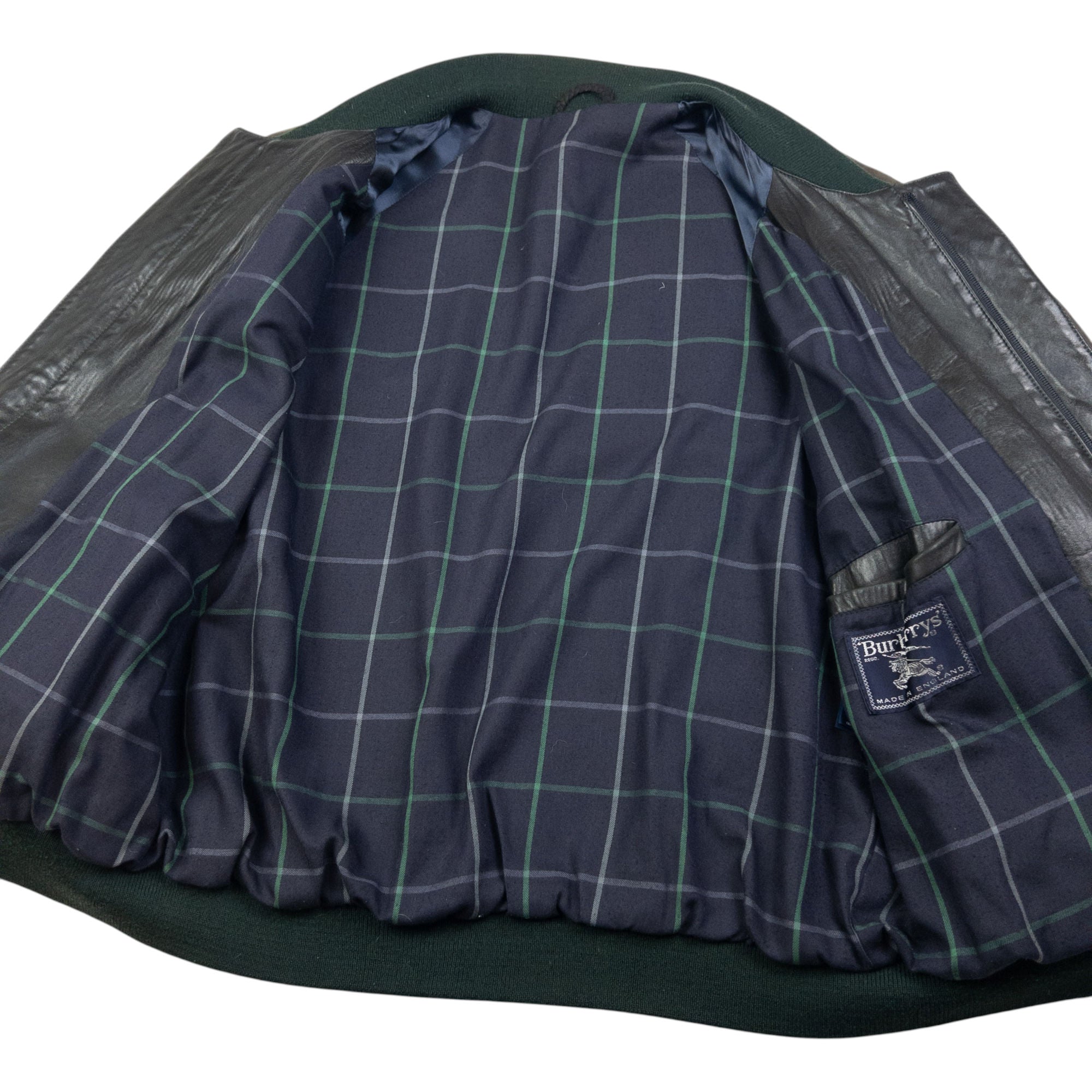 Vintage Burberry Leather Bomber Jacket Size XL