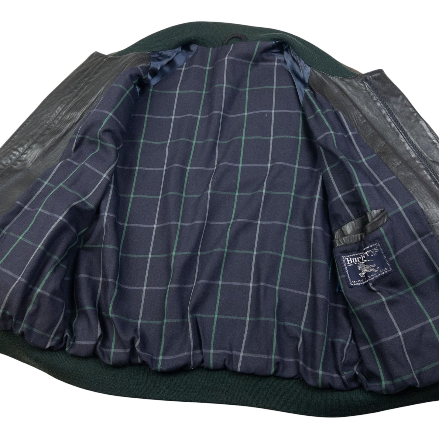 Vintage Burberry Leather Bomber Jacket Size XL