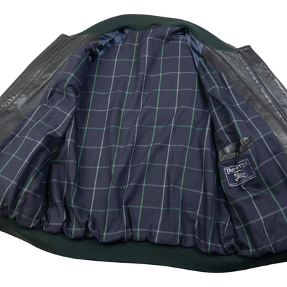 Vintage Burberry Leather Bomber Jacket Size XL