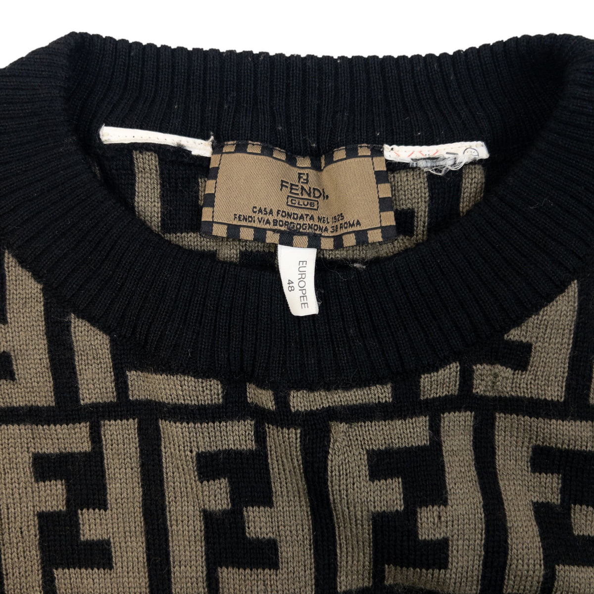 Vintage 2000s Fendi Club Monogram Jumper SizeM in beige, photo 3
