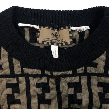 Vintage 2000s Fendi Club Monogram Jumper SizeM in beige, photo 3