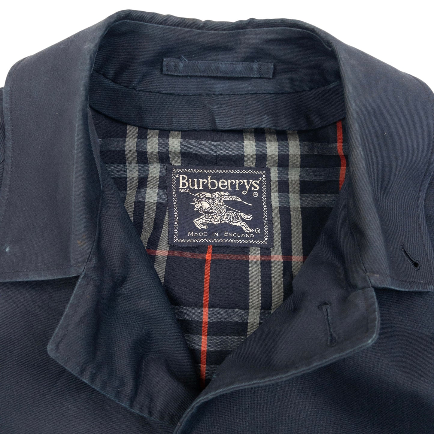 Vintage 90s Burberry Nova Check Lined Trench Jacket Size L