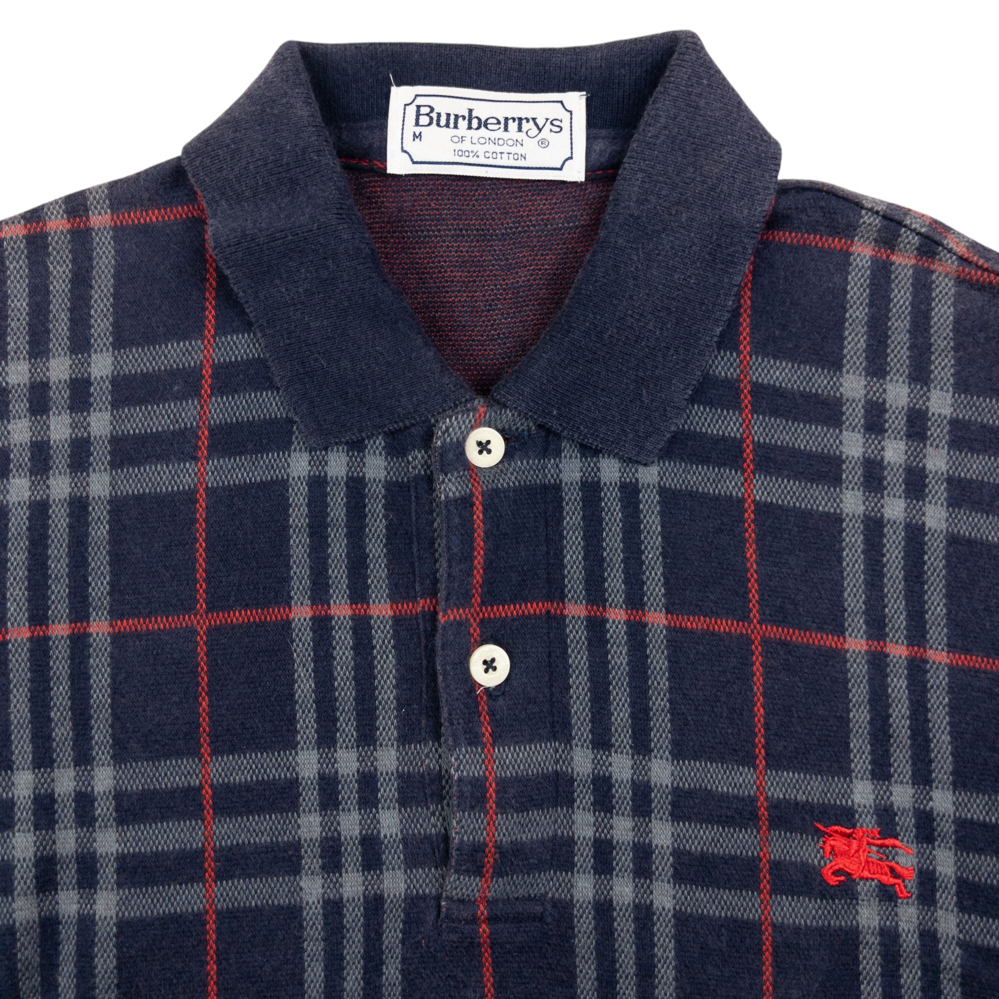 Vintage Burberry Nova Check Polo Shirt Size M