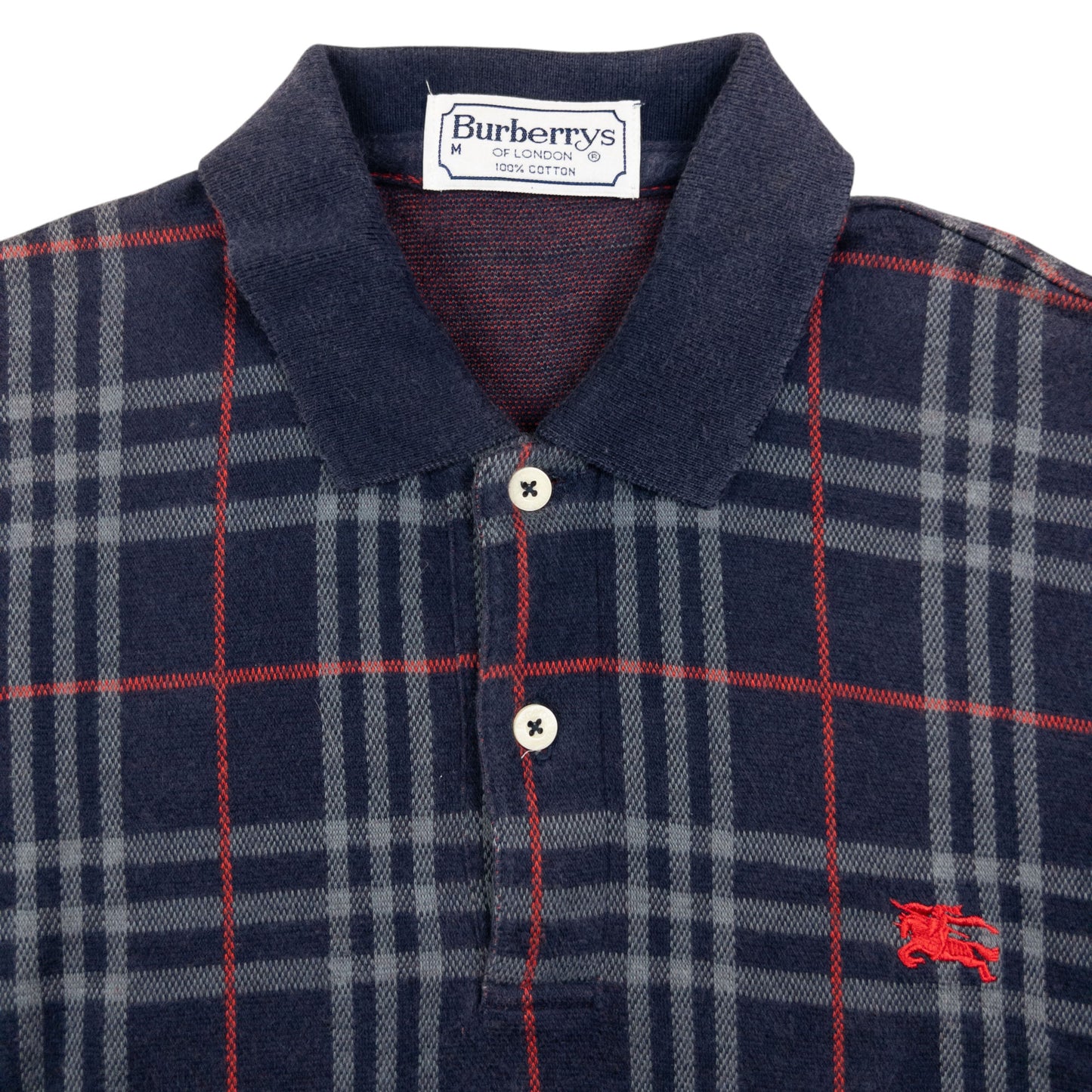 Vintage Burberry Nova Check Polo Shirt Size M