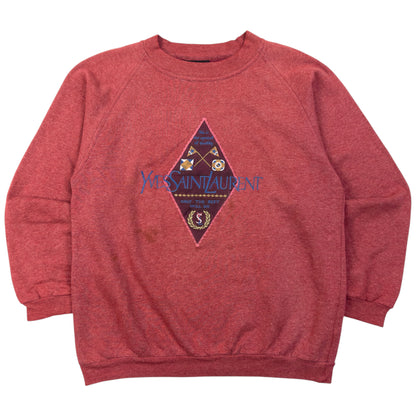 Vintage 90s YSL Yves Saint Laurent Embroidered Sweatshirt Womens Size M
