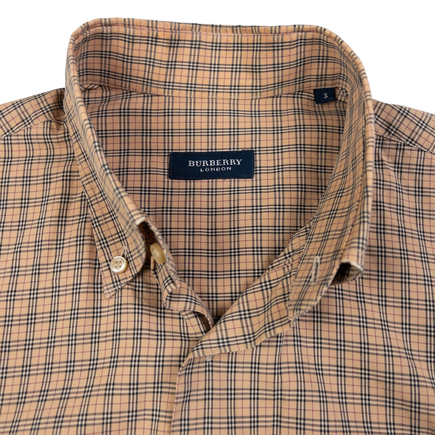 Vintage Burberry Nova Check Long Sleeve Button Up Shirt Size M