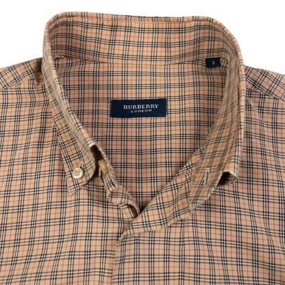 Vintage Burberry Nova Check Long Sleeve Button Up Shirt Size M