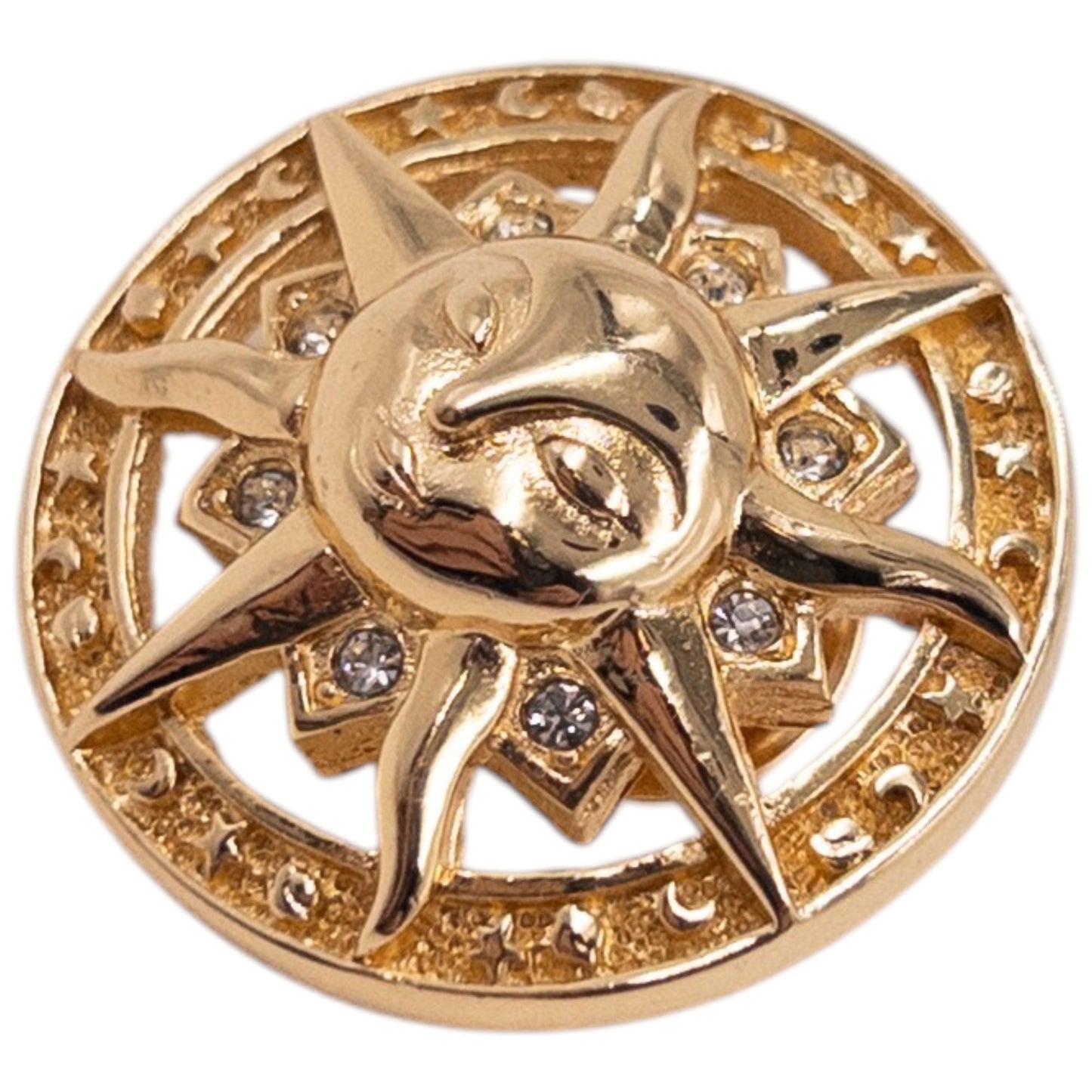 Vintage 90s Dior Gold Sun Pin Broach