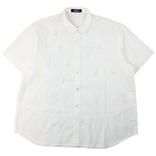 Vintage Ne-Net By Issey Miyake Feather Short Sleeve Button Up Shirt SAMPLE Size M