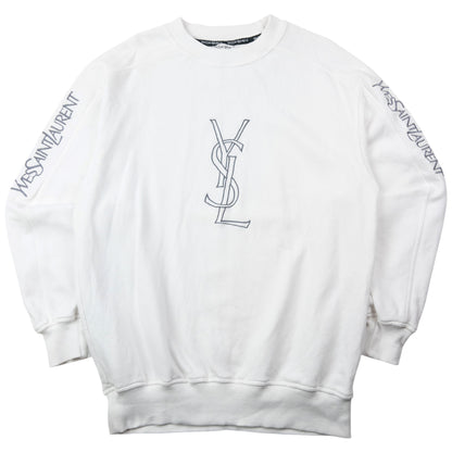 Vintage 90s YSL Yves Saint Laurent Embroidered Sweatshirt Size M