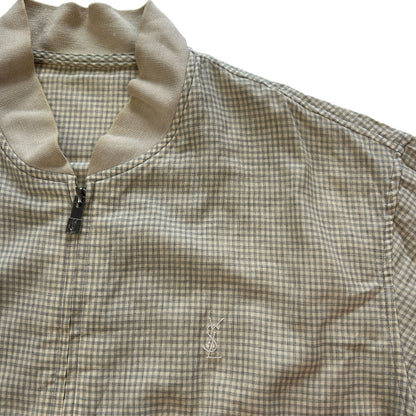 Vintage YSL Yves Saint Laurent Check Bomber Jacket Size XL