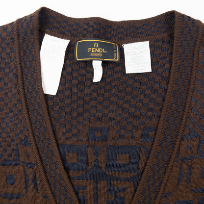 Vintage 90s Fendi Pattern Cardigan Womens Size M