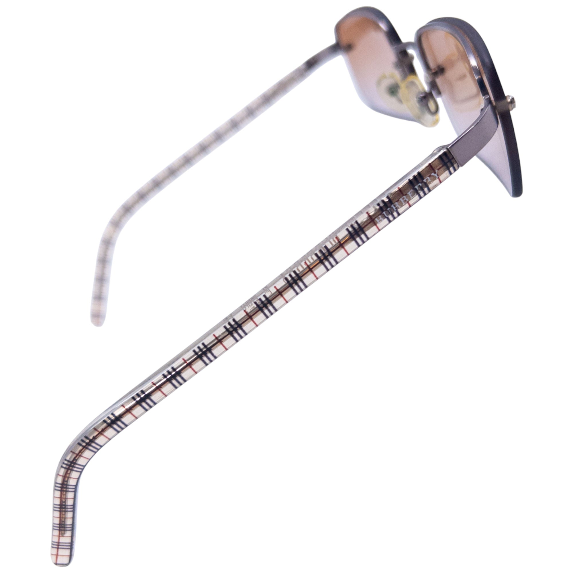 Vintage Burberry Nova Check Rimless Sunglasses