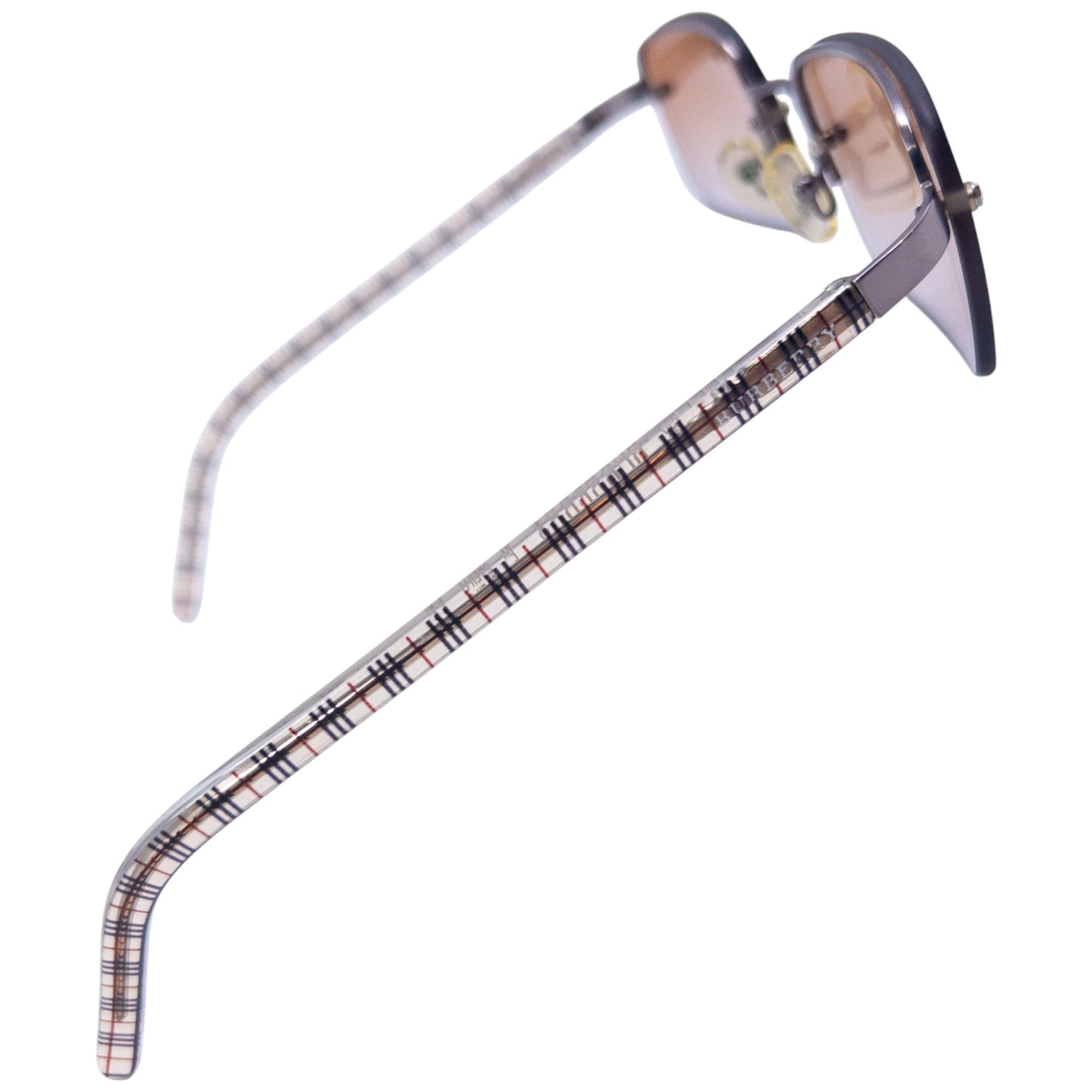 Vintage Burberry Nova Check Rimless Sunglasses