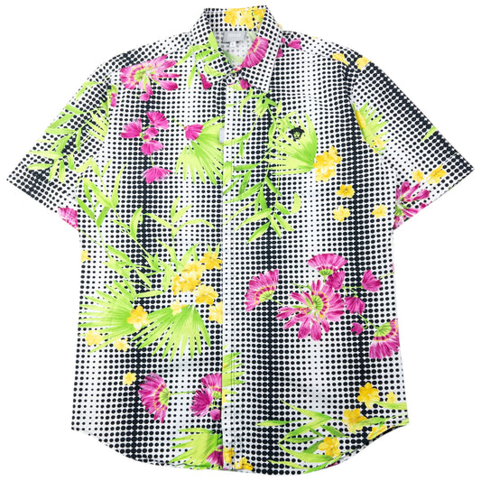 Vintage 2000s Versace Jeans Couture Floral Short Sleeve Button Up Shirt Size L