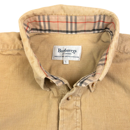 Vintage Burberry Corduroy Long Sleeve Button Up Shirt Size L
