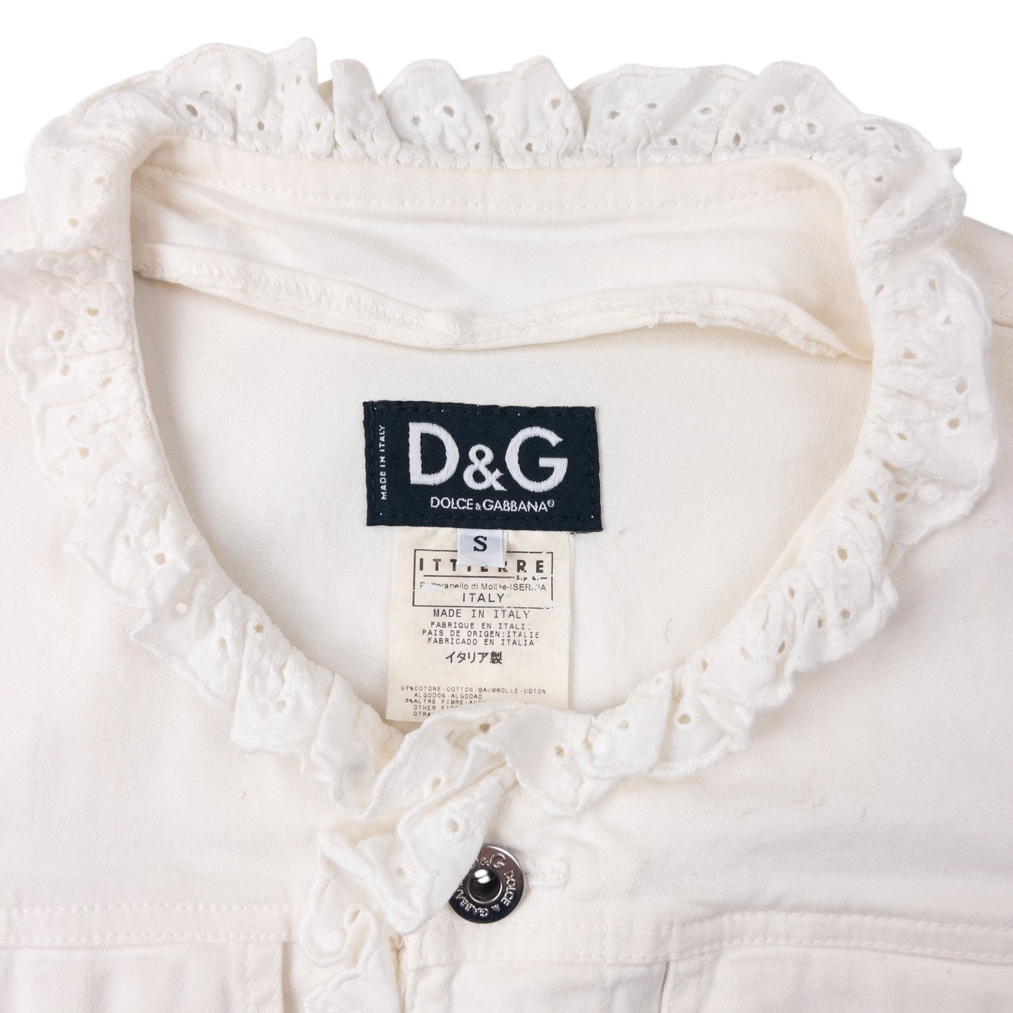 Vintage 2000s Dolce & Gabbana Lace Trim Jacket Womens Size S