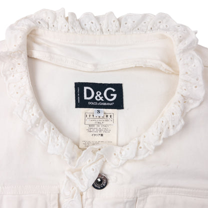 Vintage 2000s Dolce & Gabbana Lace Trim Jacket Womens Size S