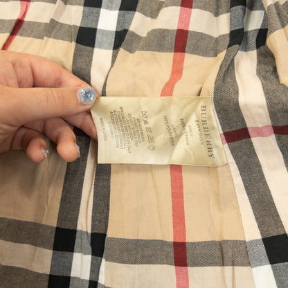 Vintage 2000s Burberry Nova Check Lined Trench Jacket Womens Size S