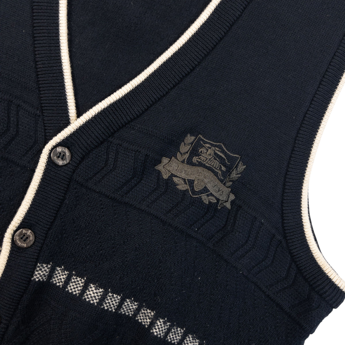 Vintage 90s Burberry Button Up Sweater Vest SAMPLE Size S