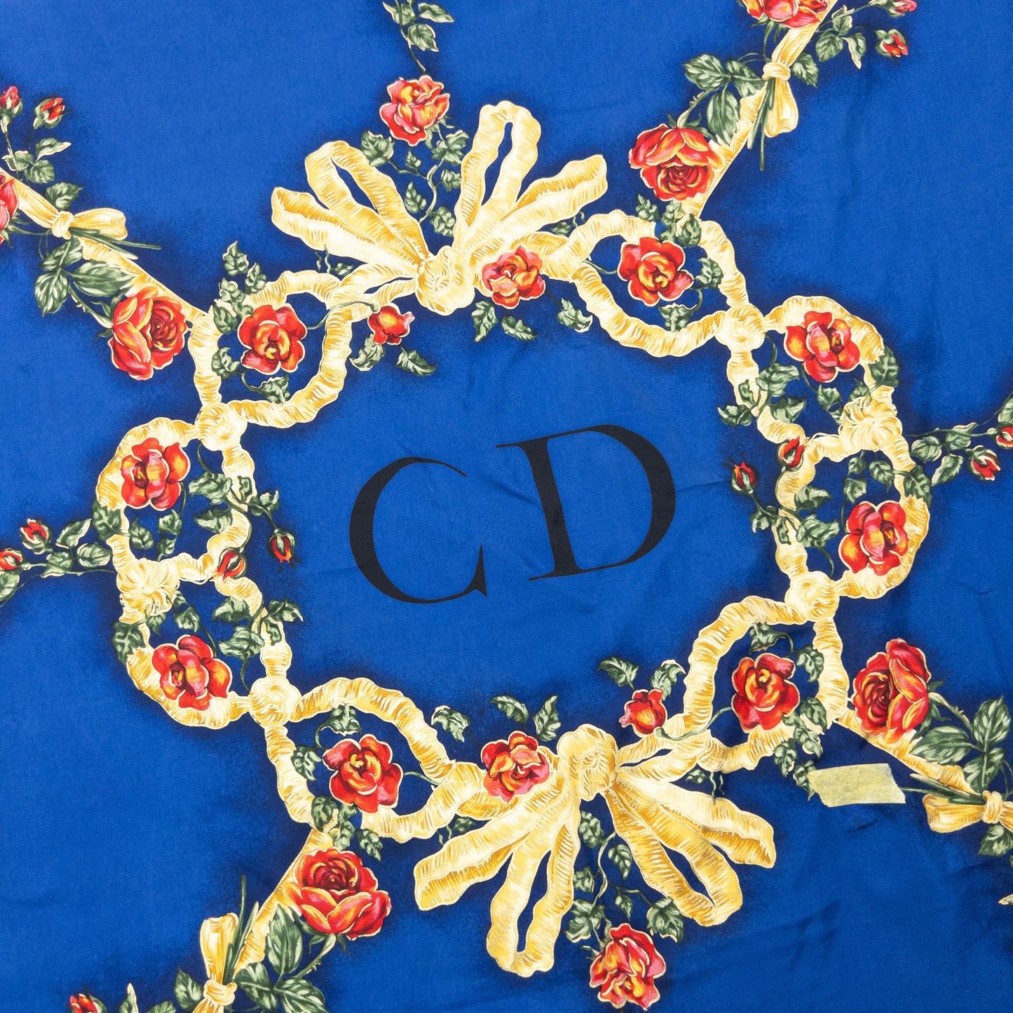 Vintage 2000s Dior Floral Rose Print Silk Scarf