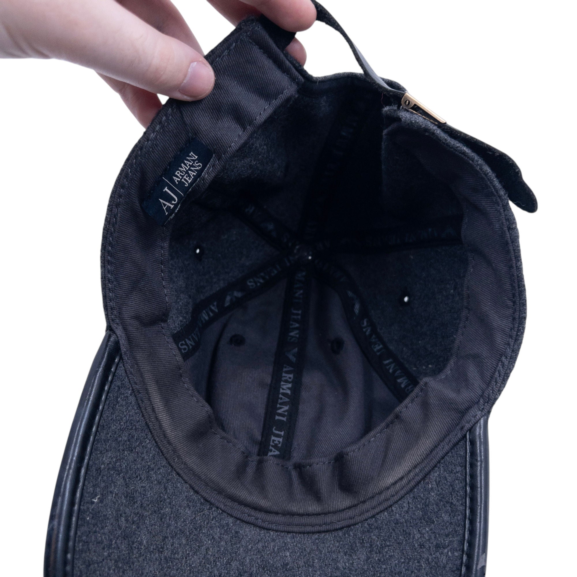 Vintage Armani Jeans Leather Logo Hat