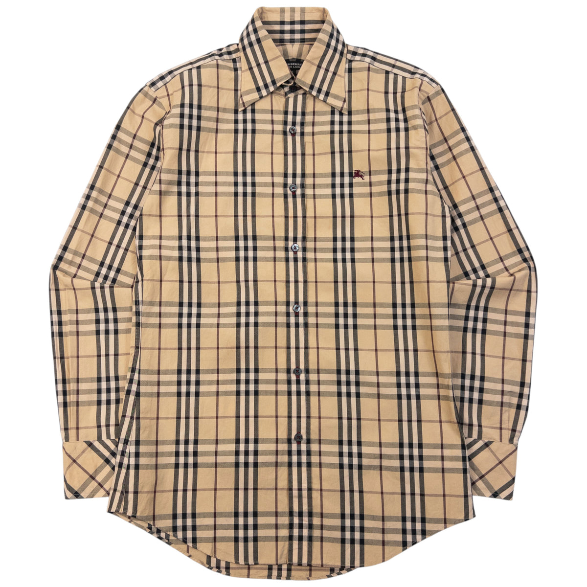 Vintage 2000s Burberry Black Label Nova Check Long Sleeve Button Up Shirt Size S