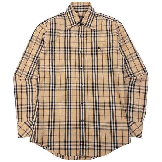Vintage 2000s Burberry Black Label Nova Check Long Sleeve Button Up Shirt Size S