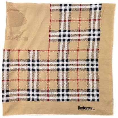 Vintage 90s Burberry Nova Check Silk Scarf in beige, photo 2