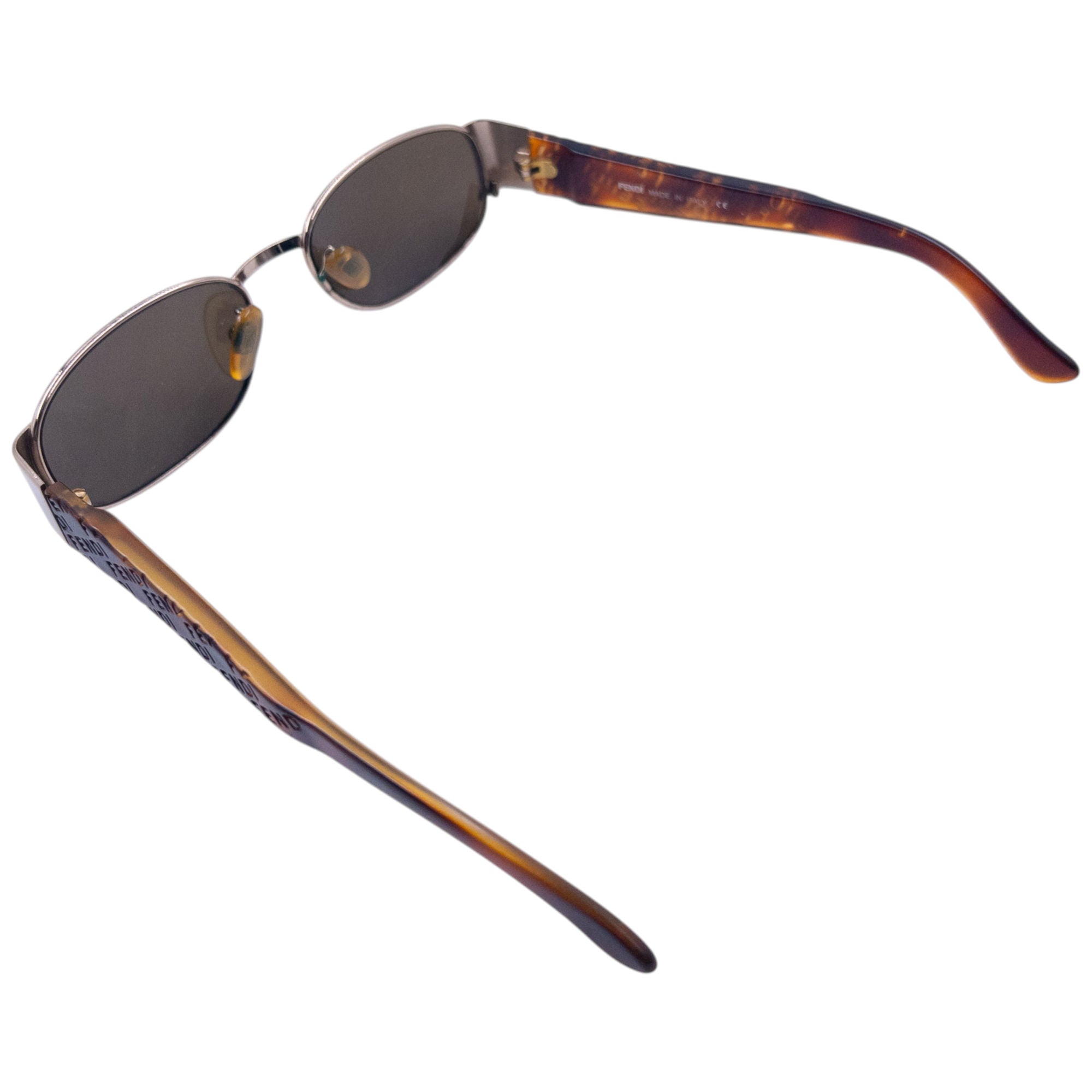 Vintage 90s Fendi Embossed Monogram Tortoise Shell Sunglasses