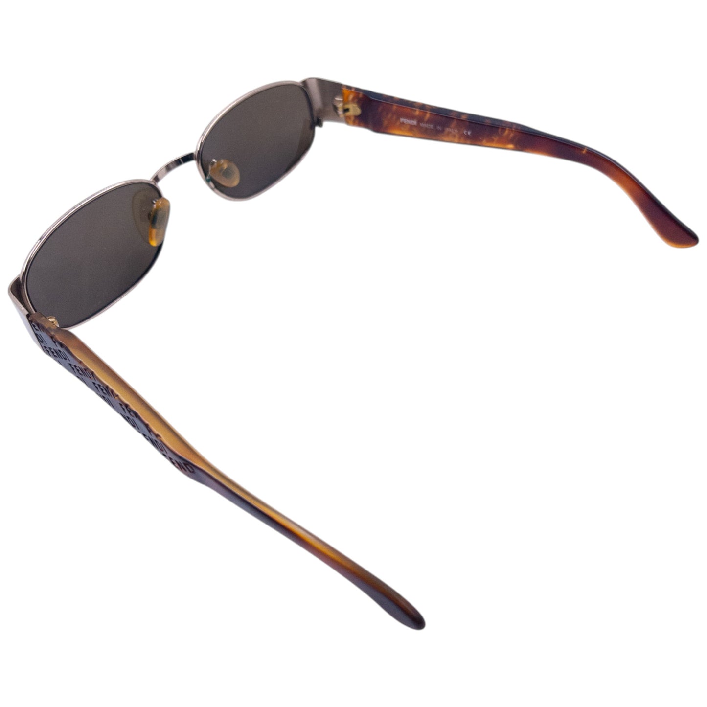 Vintage 90s Fendi Embossed Monogram Tortoise Shell Sunglasses