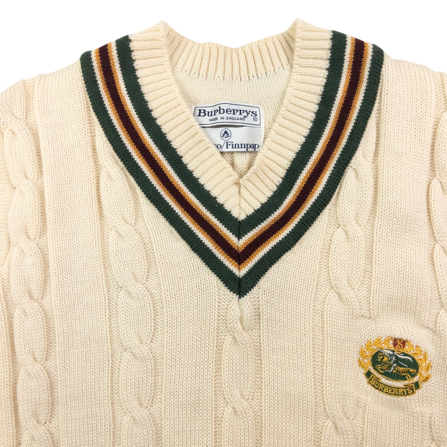 Vintage Burberry Wool Cable Knit Sweater Vest Size M