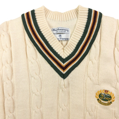 Vintage Burberry Wool Cable Knit Sweater Vest Size M