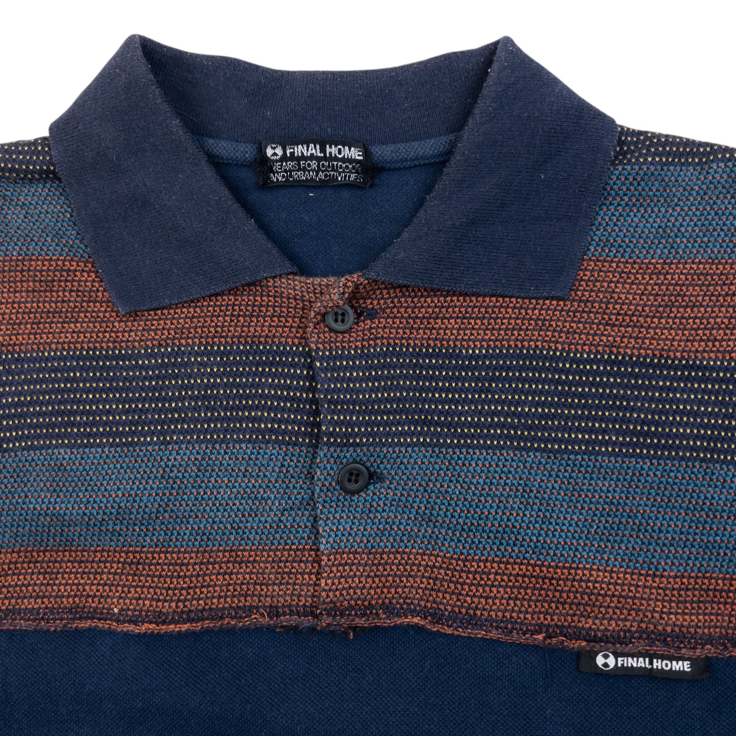 Vintage 2000s Final Home By Issey Miyake Striped Polo Shirt Size XS