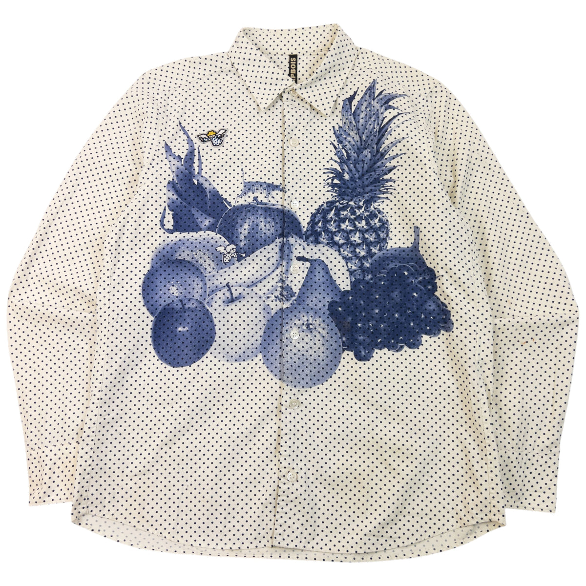 Vintage 2000s Frapbois By Issey Miyake Fruit Print Polka Dot Button Up Shirt Womens Size S